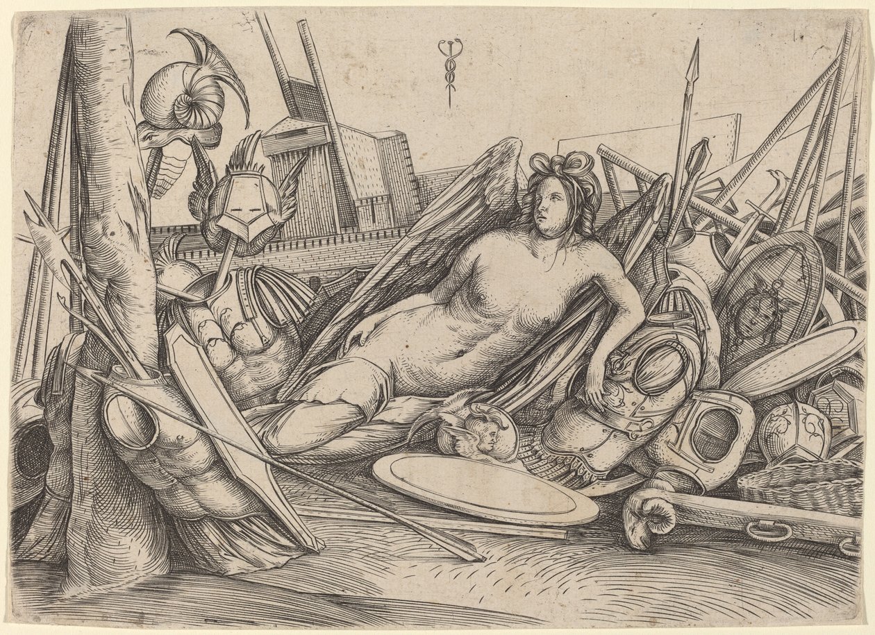 Sieg, der sich unter Trophäen ausruht von Jacopo de Barbari