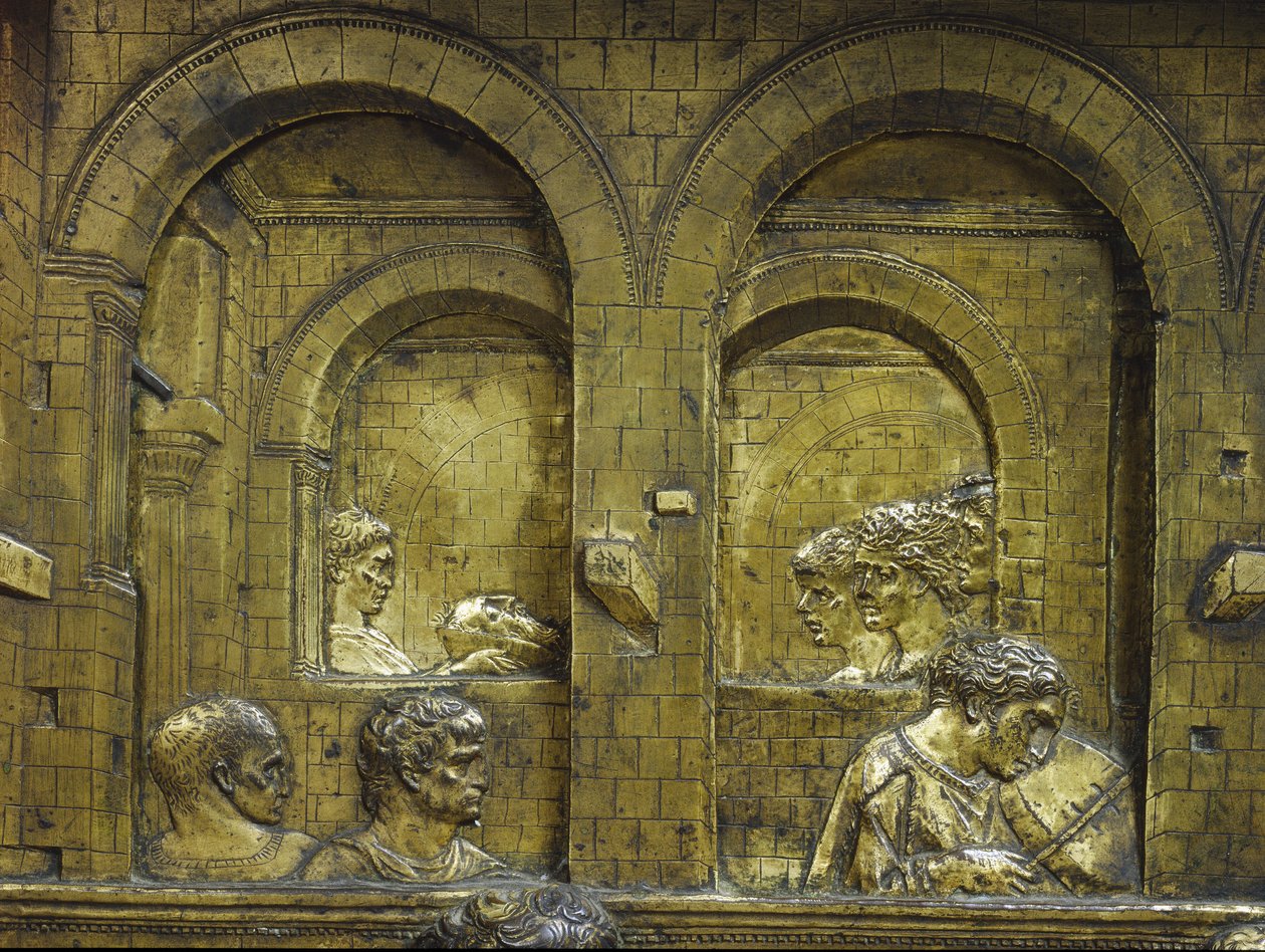 Das Festmahl des Herodes, (Detail) von Jacopo della Quercia