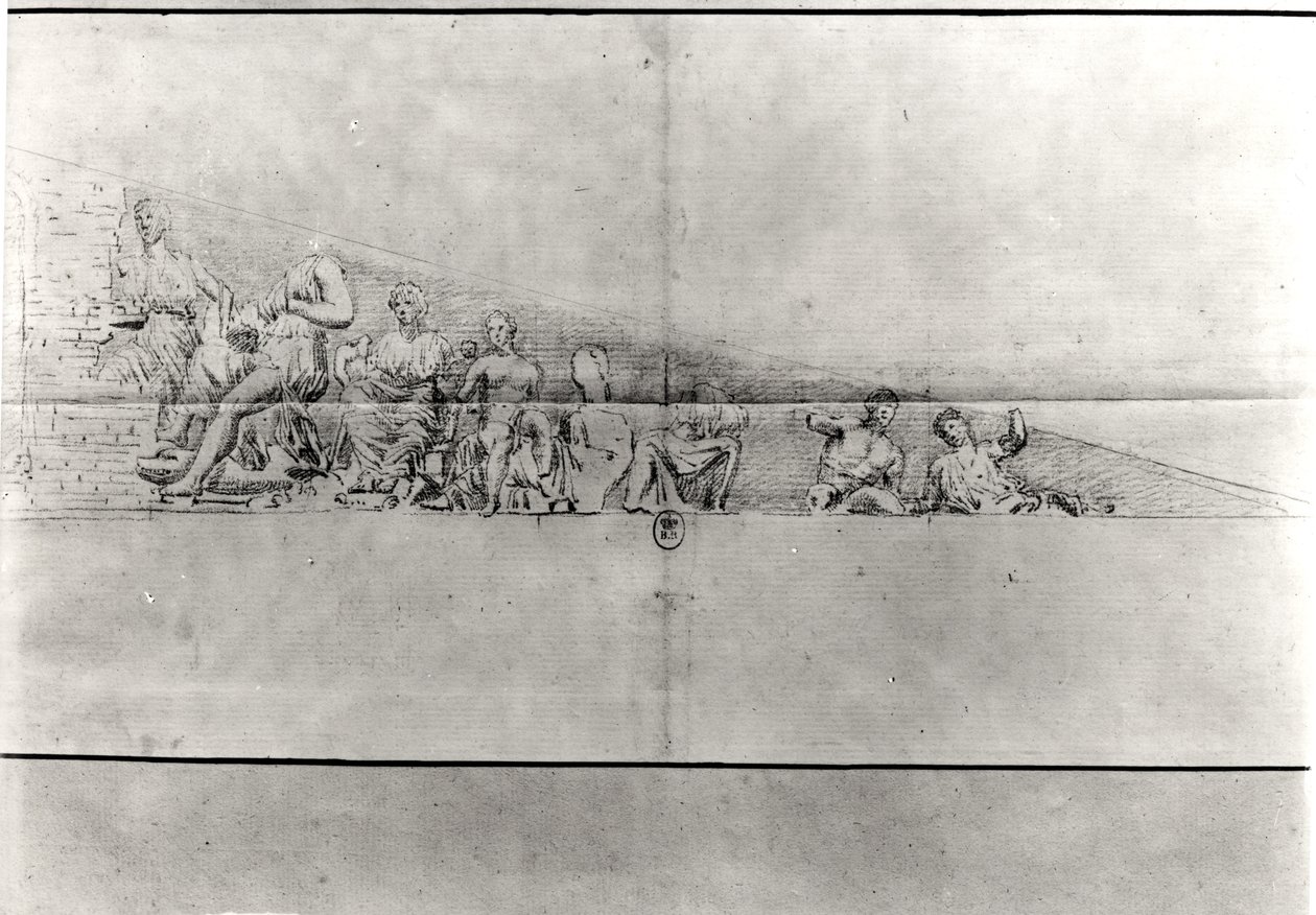 Studie des Frieses von einem Giebel des Parthenon von Jacques Carrey