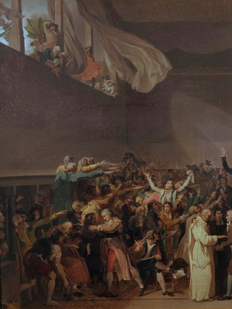 Ballhausschwur, 20. Juni 1789 (linker Teil des Gemäldes) von Jacques Louis David