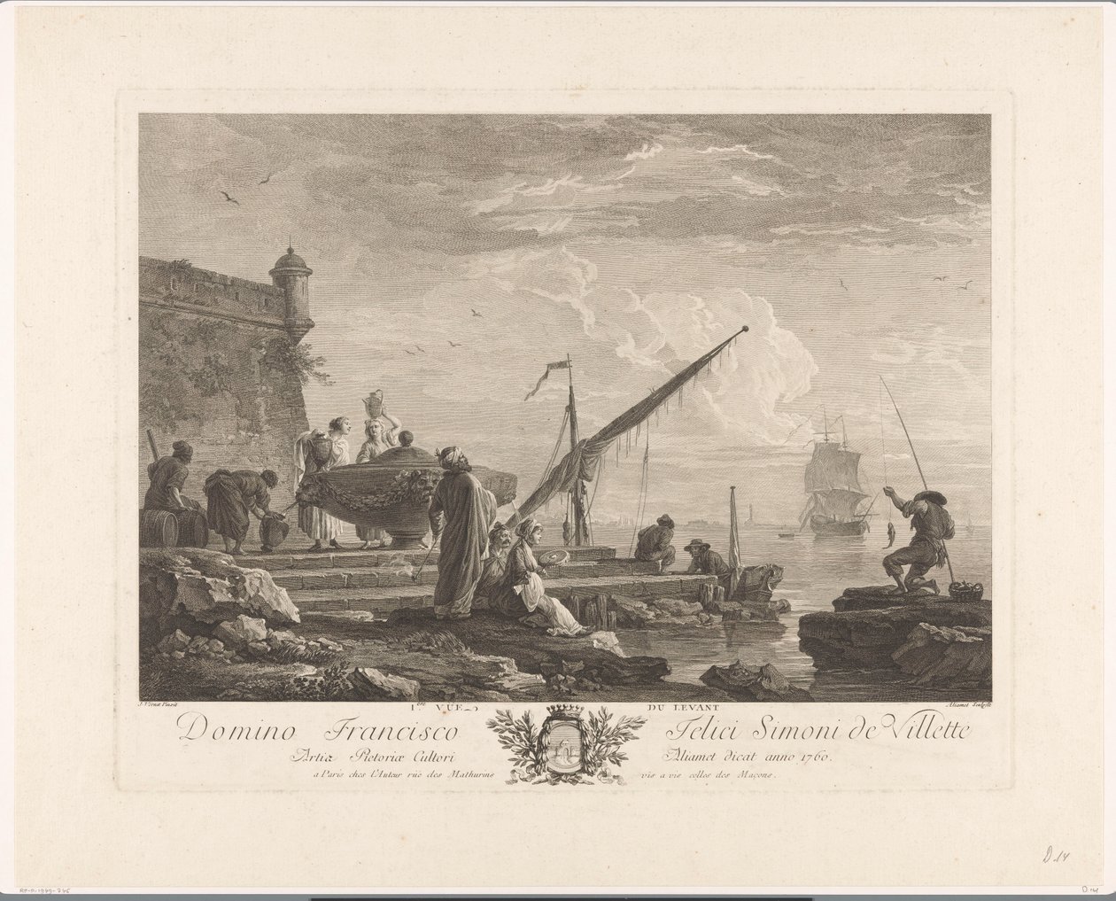 Figuren an einem Flussufer im Levant von Jacques Aliamet