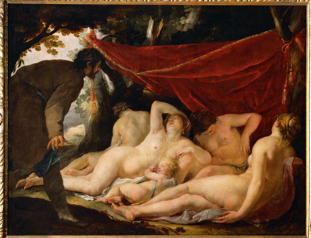 Venus und die Grazien von einem Sterblichen überrascht von Jacques Blanchard