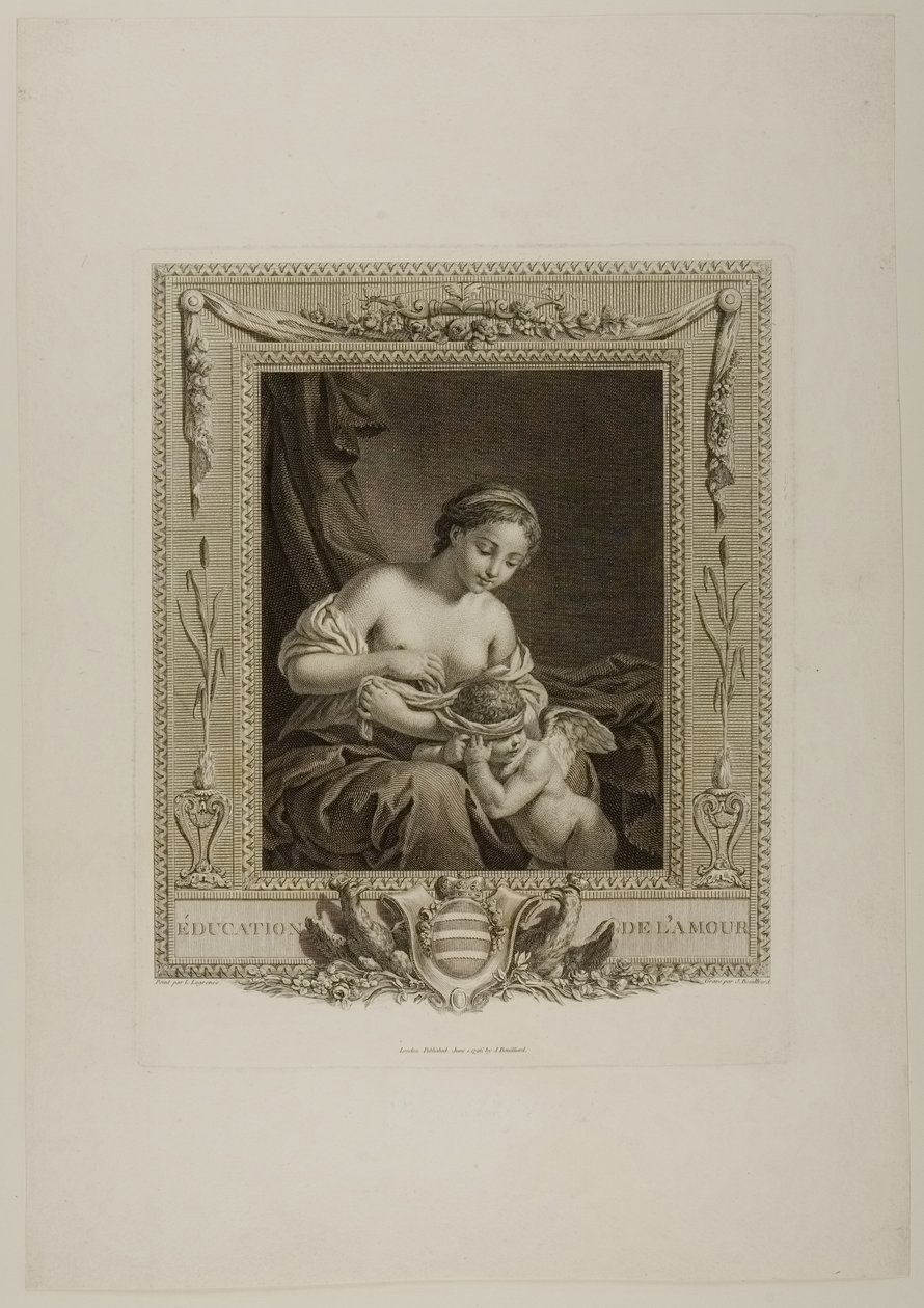 Erziehung des Amor (Gravur) von Jacques Bouillard