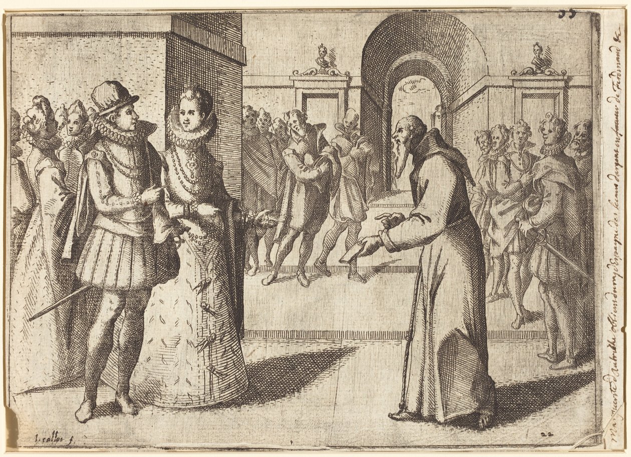 Ein Kapuziner überbringt den Dank des Königs von Bayern [Vorderseite] von Jacques Callot