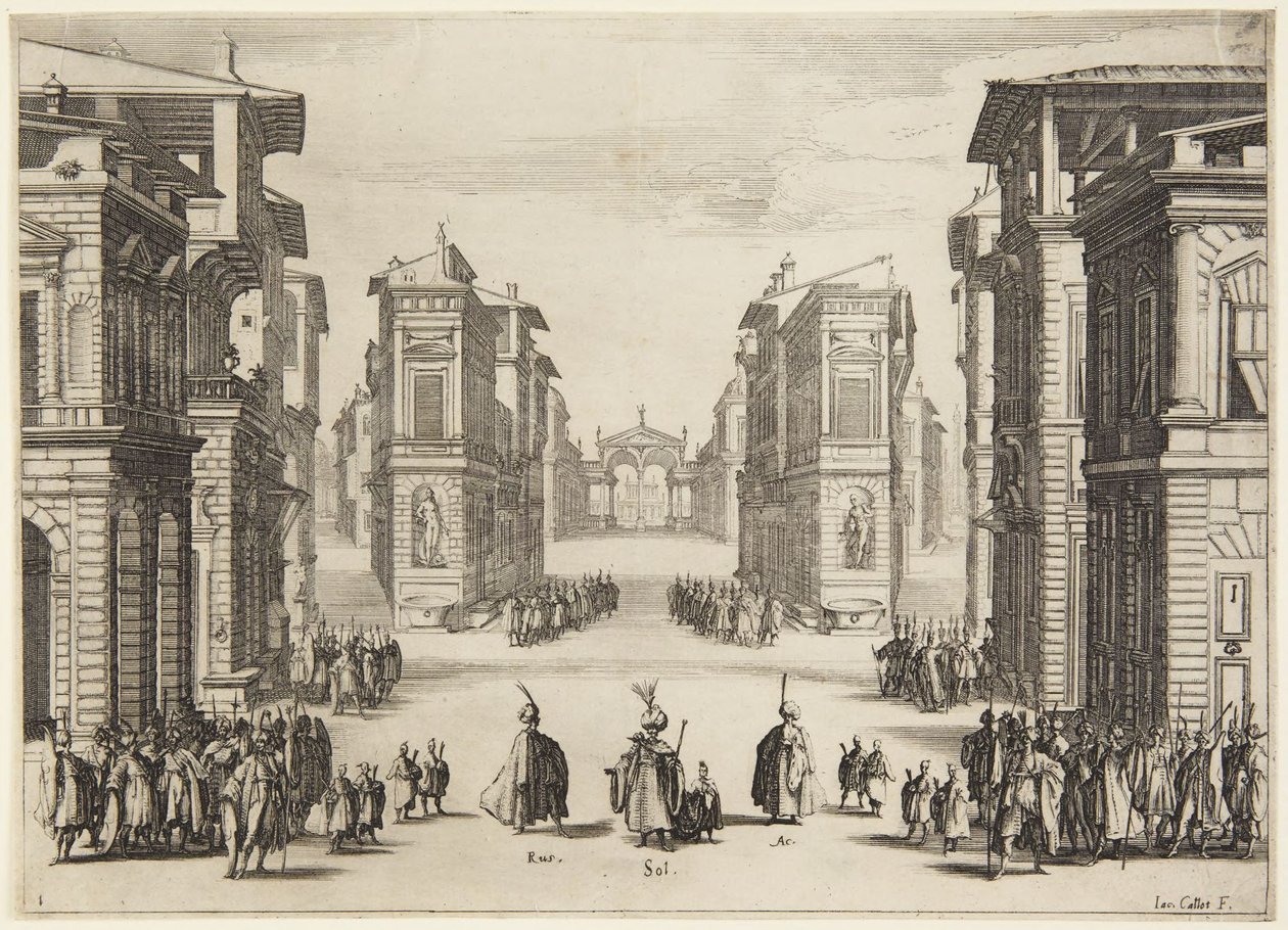 1. Akt, aus der Serie Soliman von Jacques Callot