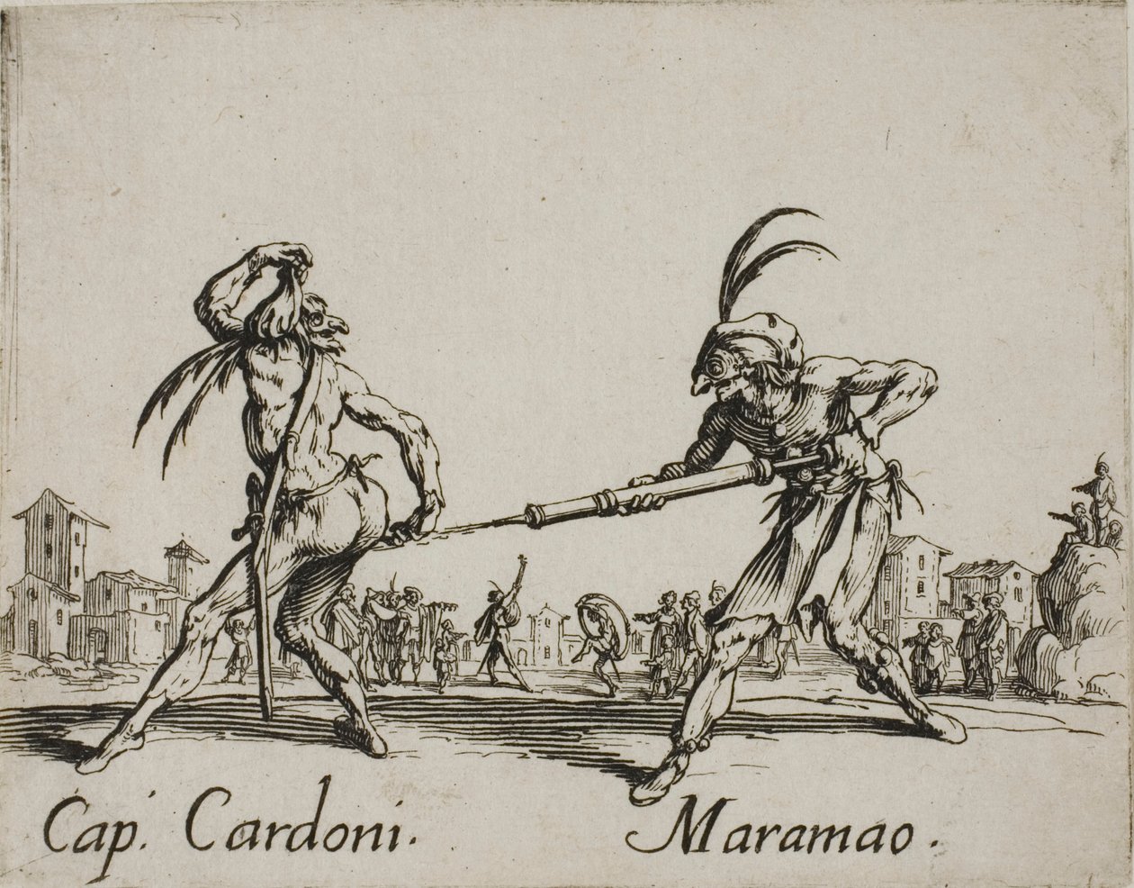 Capitano Cardoni - Maramao, Platte 22 aus Balli di Sfessania von Jacques Callot
