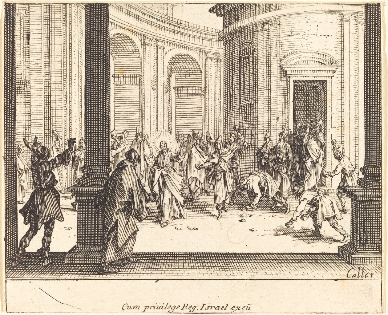 Christus und die Ehebrecherin von Jacques Callot