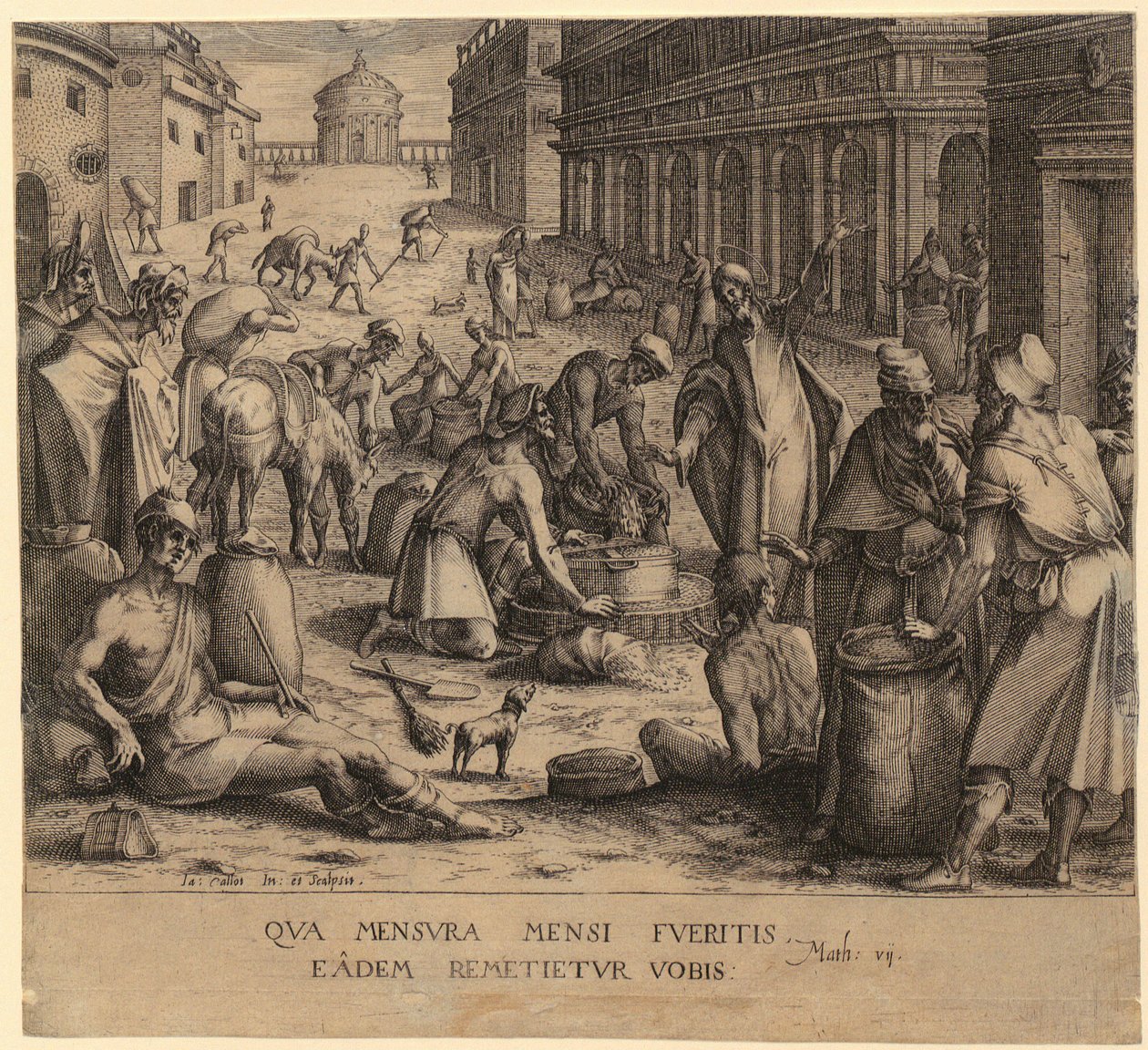 Christus und die Kornhändler von Jacques Callot