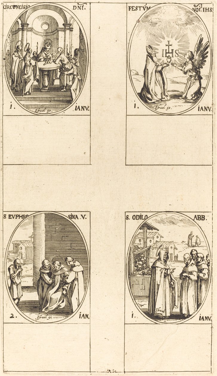 Beschneidung; Fest des Namens Christi; St. Odilo; St. Euphrosyna von Jacques Callot