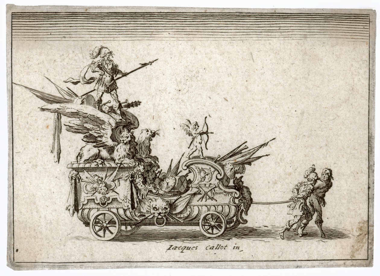 Kampf an der Barriere. Ein Streitwagen. Meaume 490-503 von Jacques Callot