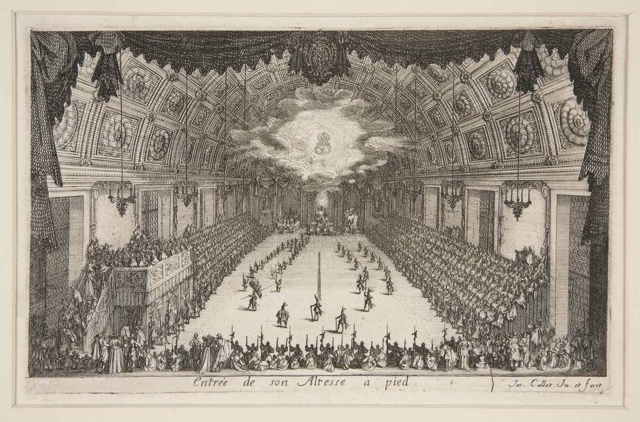 Combat à la Barrière, Entrée de son Altesse à pied von Jacques Callot