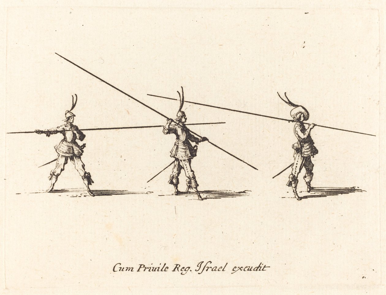Übung mit geneigten Piken von Jacques Callot