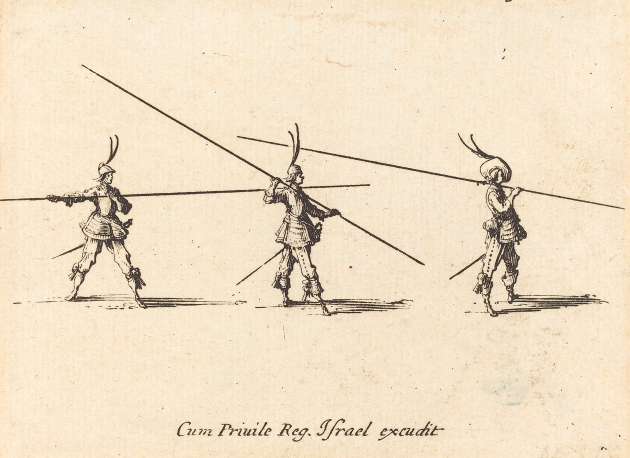 Übung mit geneigten Piken von Jacques Callot