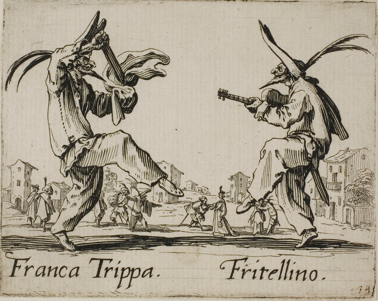 Franca Trippa - Fritellino, Tafel 23 aus Balli di Sfessania von Jacques Callot