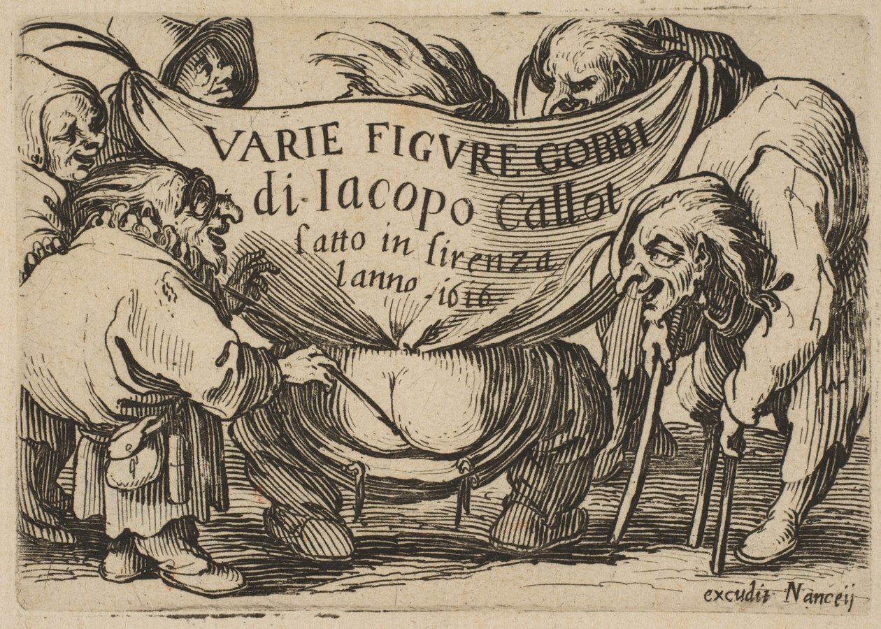 Frontispiz, aus Varie Figure Gobbi, Suite auch genannt Les Bossus, Les Pygmées, Les..., 1616-22 von Jacques Callot