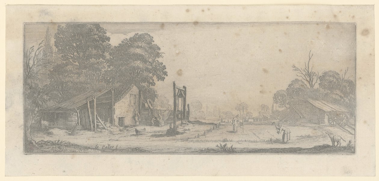 Garten mit Arbeitern von Jacques Callot
