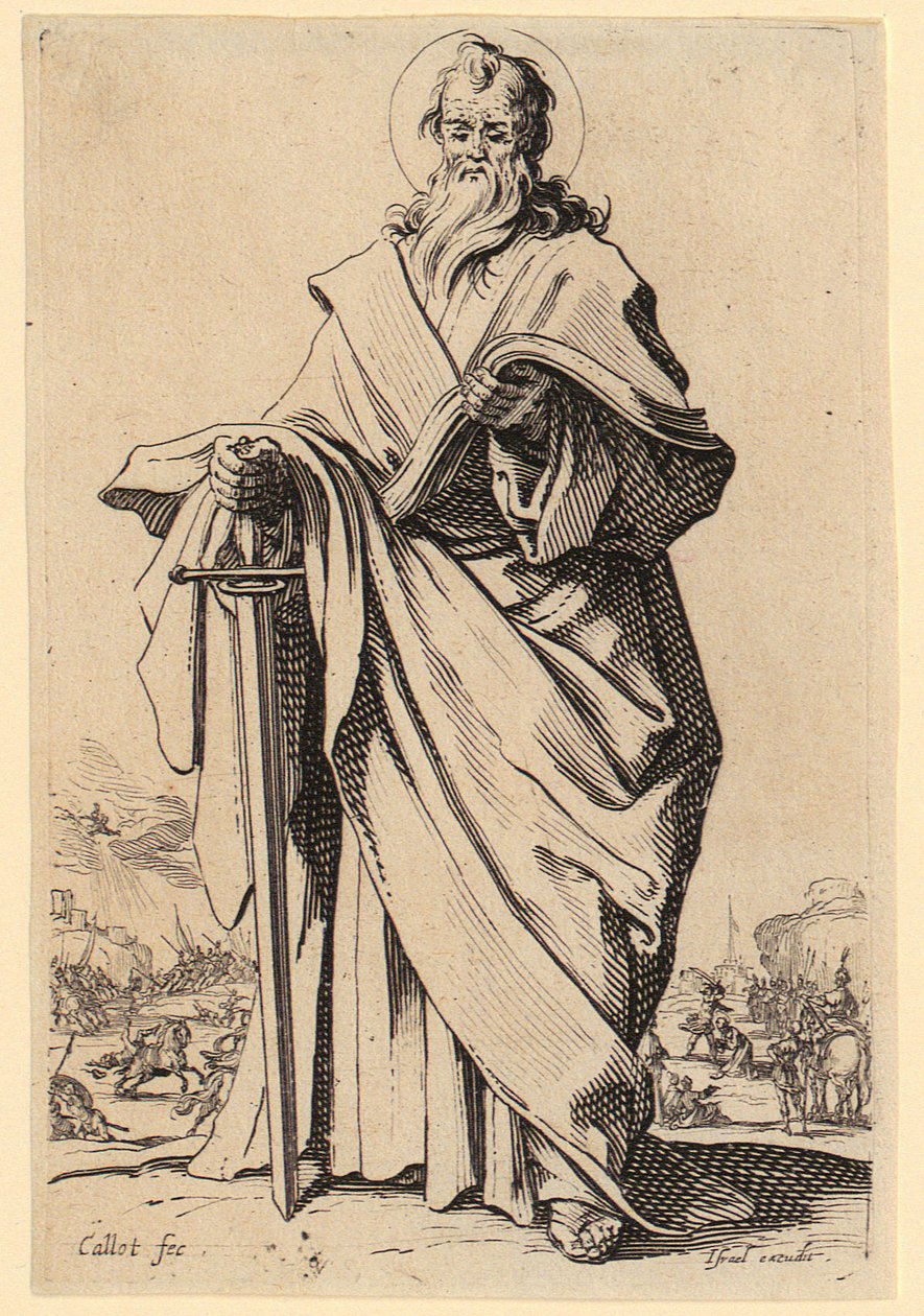 Heilige Jungfrau Maria, Blatt 3 der Folge "Jesus, die zwölf Apostel und Maria" von Jacques Callot