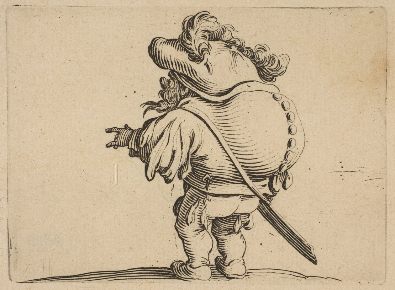 Mann mit großem Rücken, verziert mit... von Jacques Callot