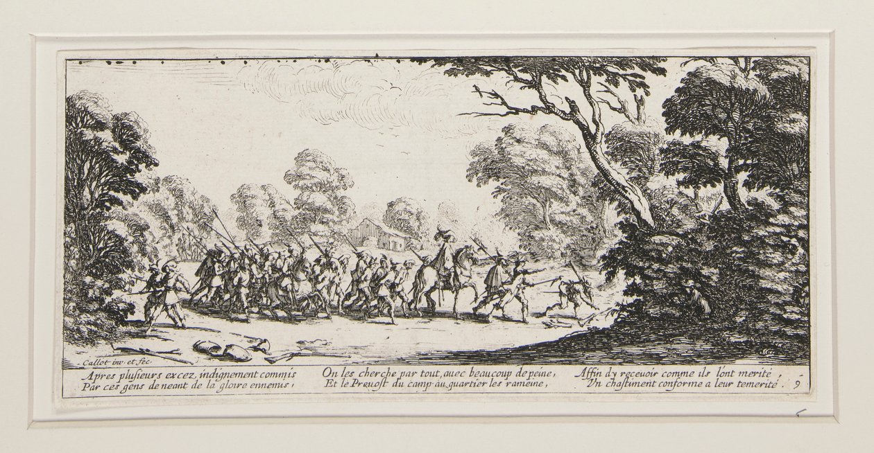 Les grandes miseres de la guerre: Nr. 9 - Entdeckung der Übeltäter von Jacques Callot