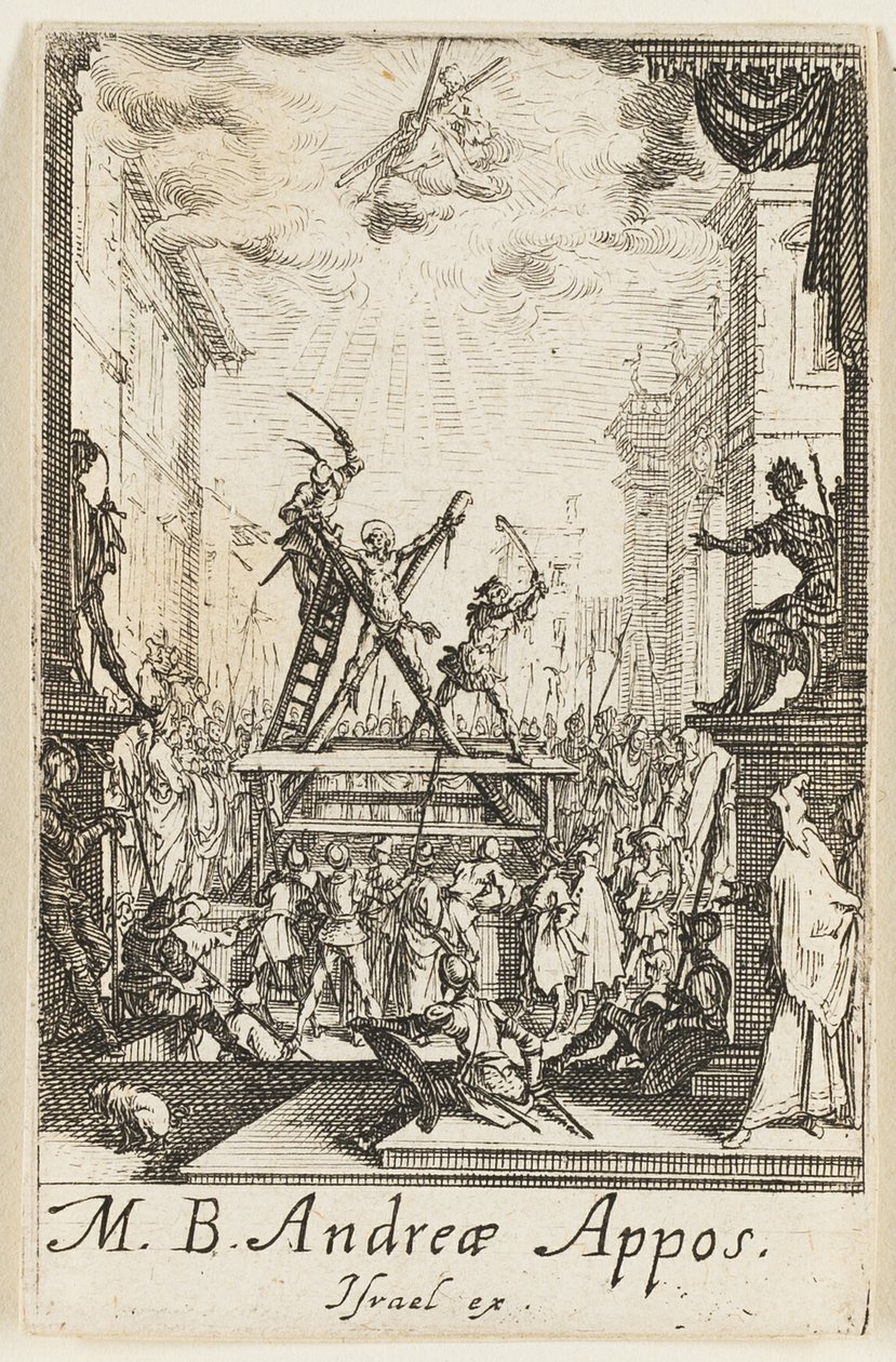 Martyrium des Heiligen Andreas, Platte drei aus Die Martyrien der Apostel von Jacques Callot