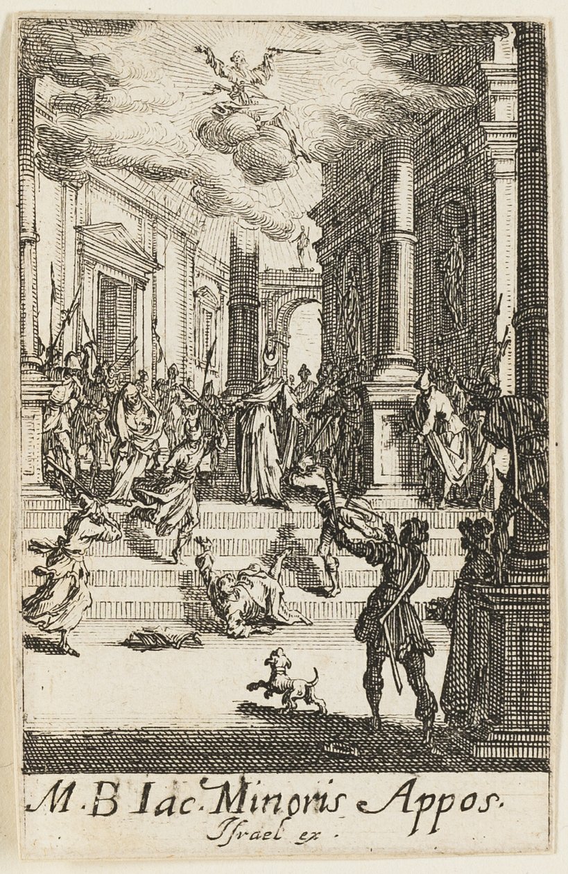 Martyrium des Heiligen Johannes, der Jüngere, Tafel sieben aus Die Martyrien der Apostel von Jacques Callot