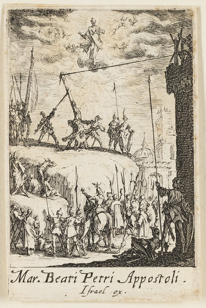 Martyrium des Heiligen Petrus, Tafel eins aus Die Martyrien der Apostel von Jacques Callot