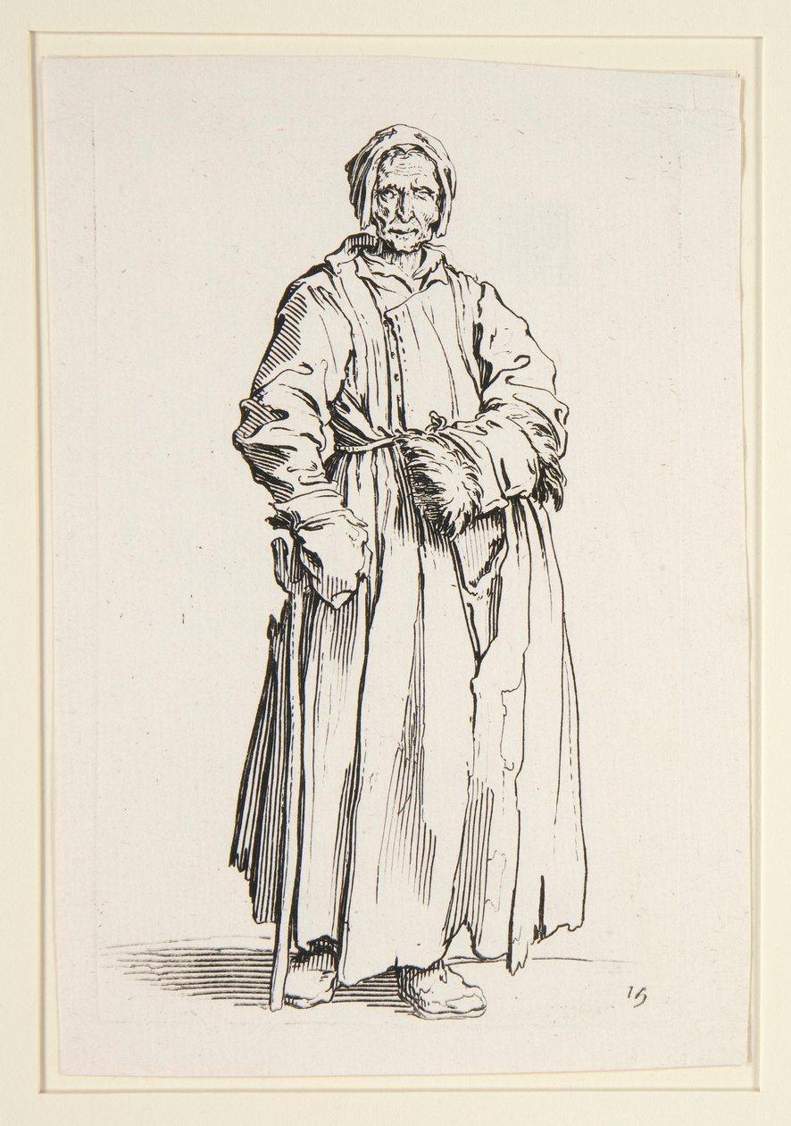 Einäugige Frau, aus Die Bettler (La borgnesse) von Jacques Callot