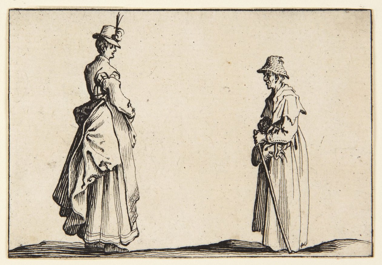 Profile von zwei Frauen von Jacques Callot