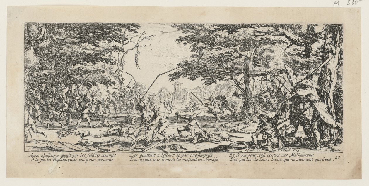 Rache der Bauern, Blatt 17 der Folge "Grauen des Krieges" von Jacques Callot