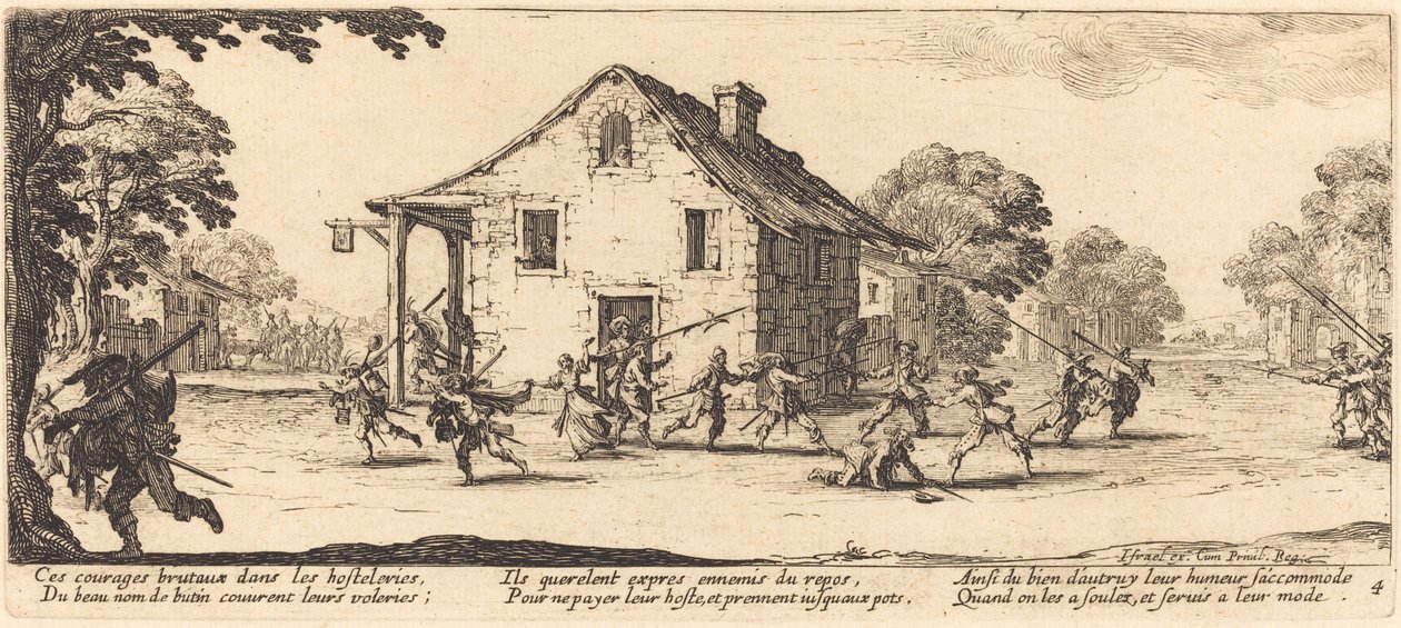 Szene des Plünderns, 1633 von Jacques Callot