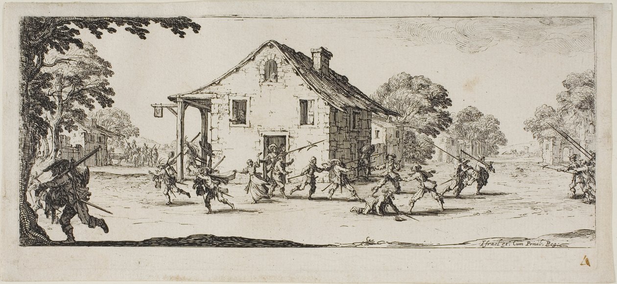 Szene des Plünderns, Platte vier aus Die Leiden des Krieges von Jacques Callot