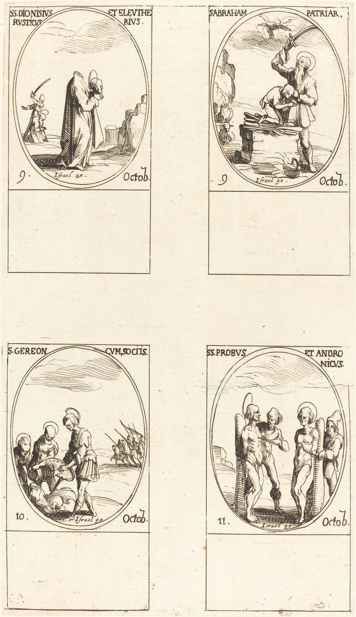 St. Dionysius, Rusticus & Eleutherius; St. Abraham; St. Gereon & Gefährten; Sts. Pro von Jacques Callot