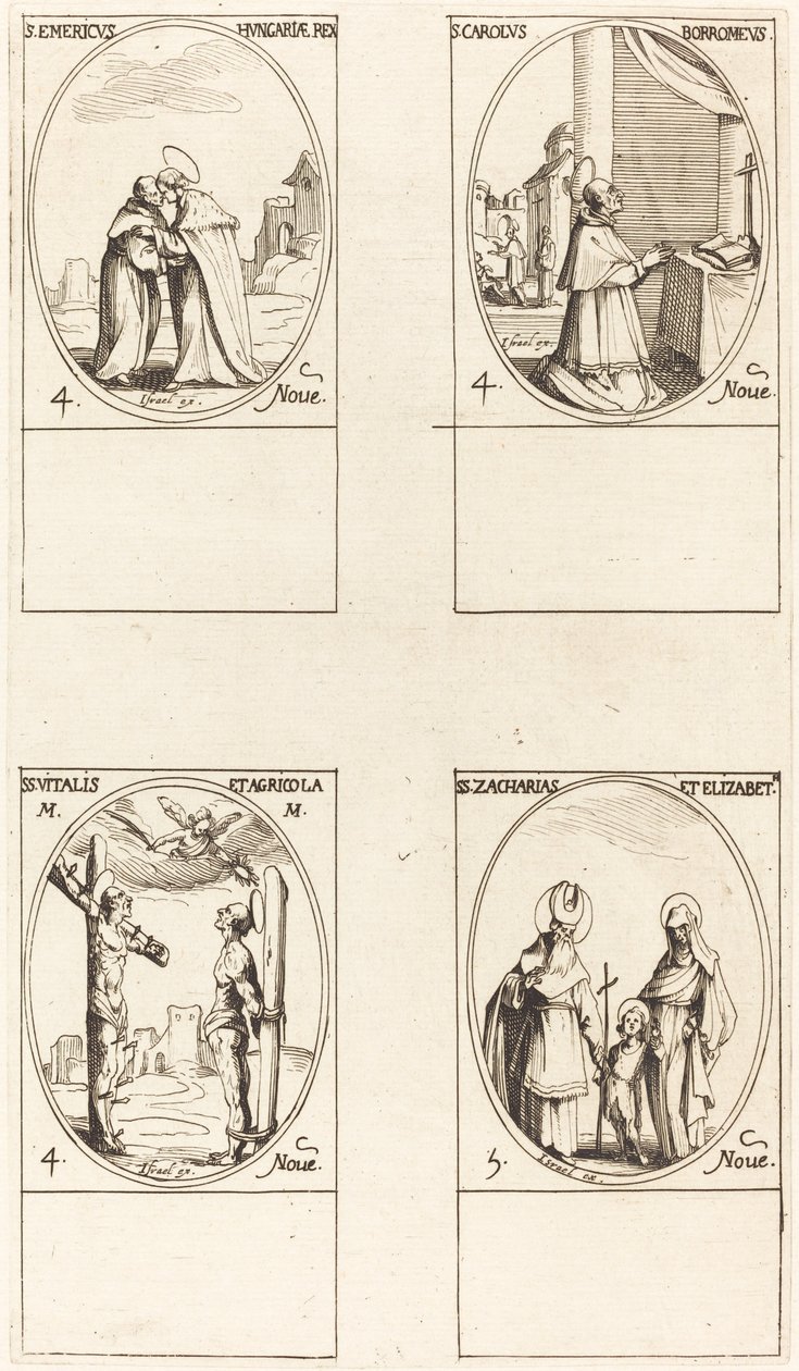 St. Emeric; St. Charles Borromeo; St. Vitalis & Agricola; Sts. Zacharias & Elisabeth von Jacques Callot