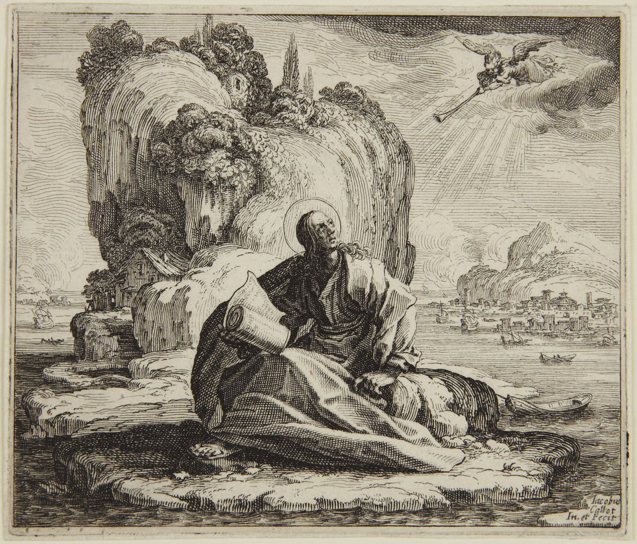 Der heilige Johannes auf der Insel Patmos von Jacques Callot