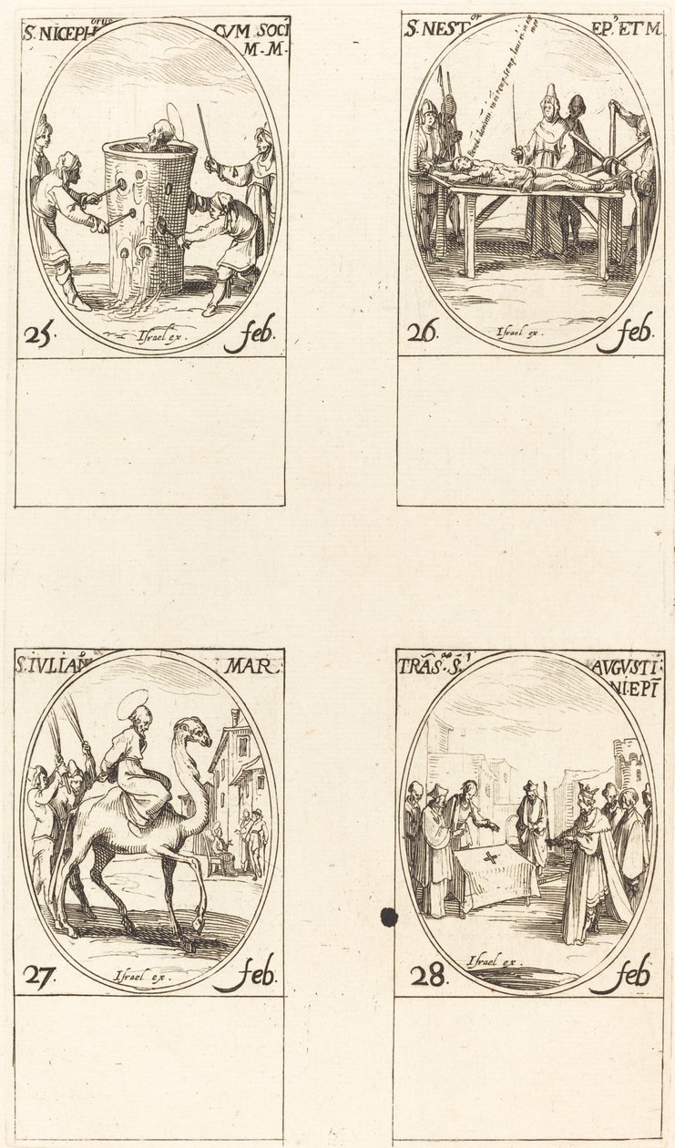 St. Nicephorus; St. Nestor; St. Julian; Überführung des heiligen Augustinus von Jacques Callot