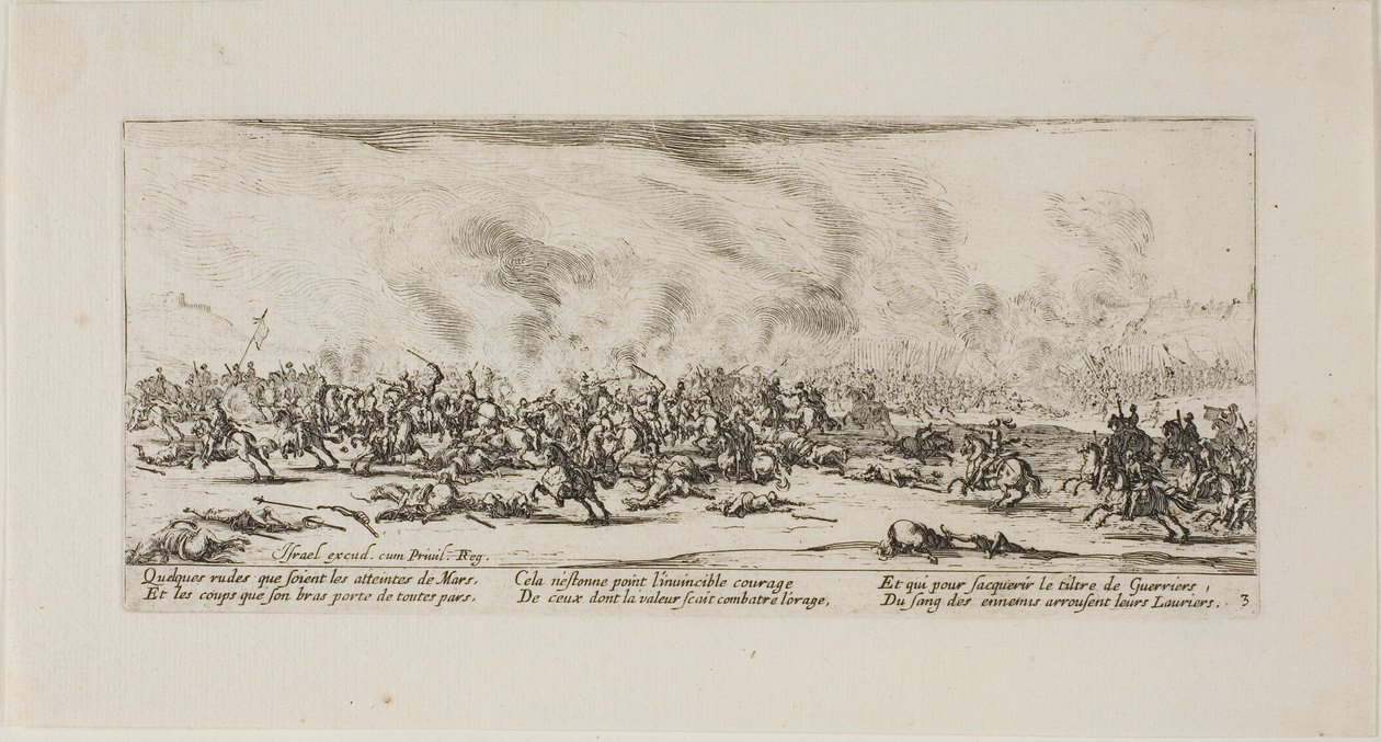 Die Schlacht, Platte drei aus Die Leiden des Krieges von Jacques Callot