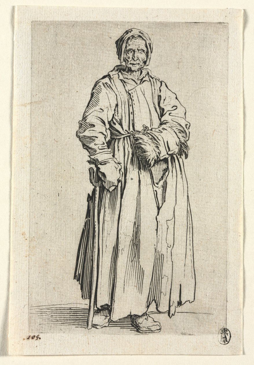 Die Bettler: Einäugige Frau, ca. 1623 von Jacques Callot
