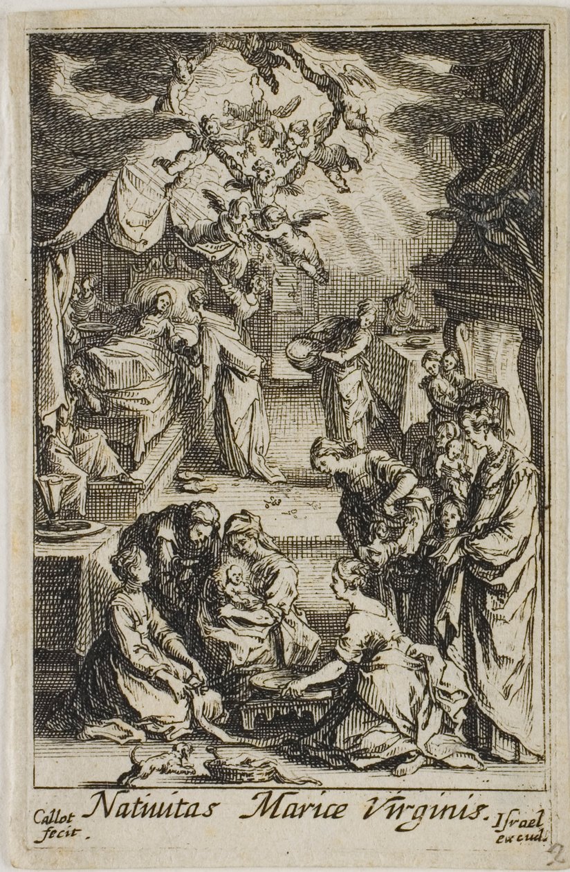 Die Geburt der Jungfrau Maria, aus Das Leben der Jungfrau von Jacques Callot