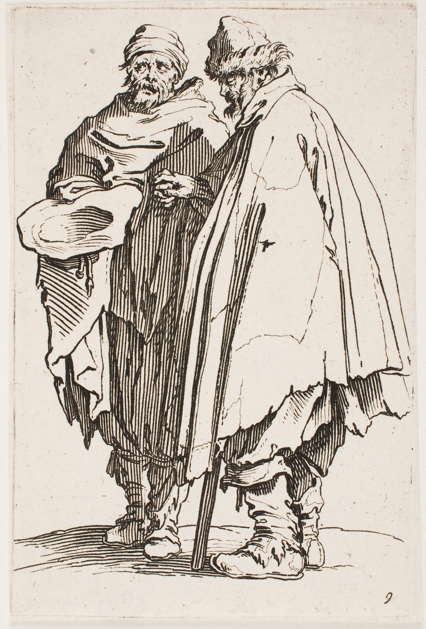 Der Blinde und sein Begleiter, Nr. 9 aus der Serie Die Bettler von Jacques Callot