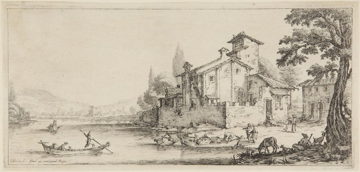 Die Bootsfahrt, aus der Serie Diverse Vedute Designate in Fiorenza von Jacques Callot
