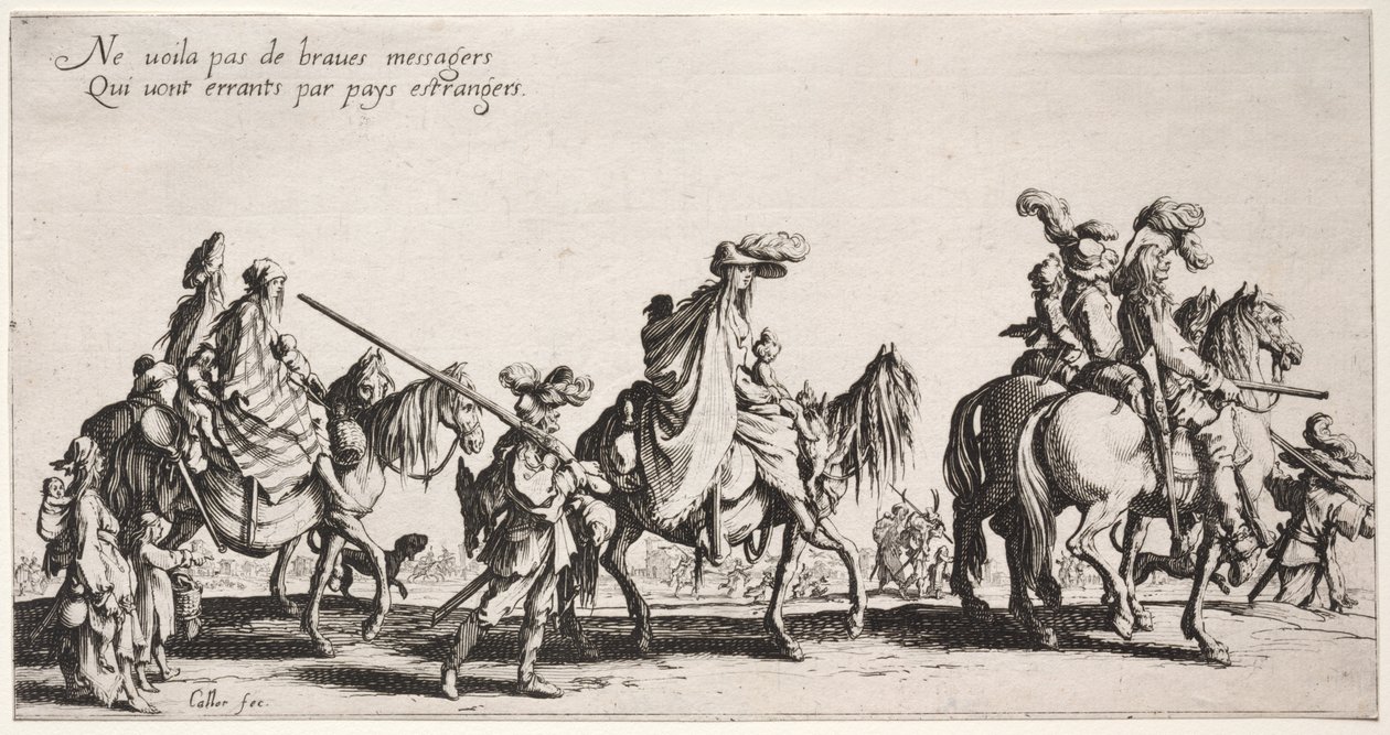 Die Bohemians: Die Bohemians marschieren: Die Vorhut, um 1621-1625 von Jacques Callot