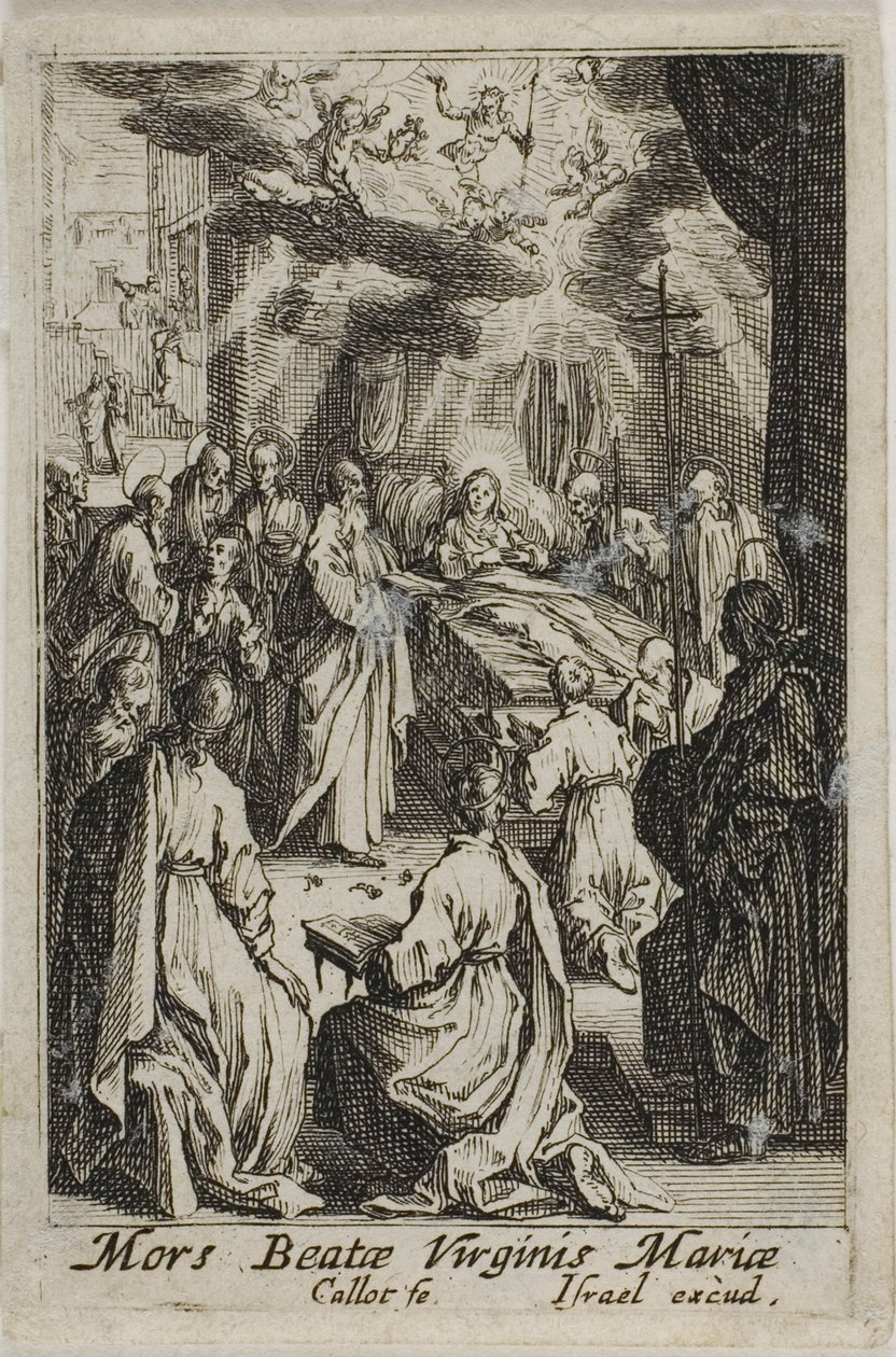 Der Tod der Jungfrau Maria, aus Das Leben der Jungfrau von Jacques Callot