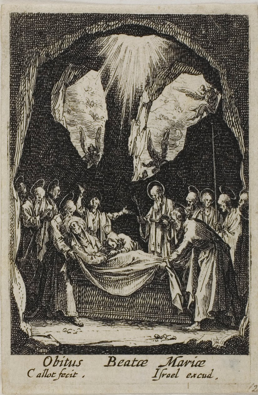 Die Beisetzung der Jungfrau, aus Das Leben der Jungfrau von Jacques Callot
