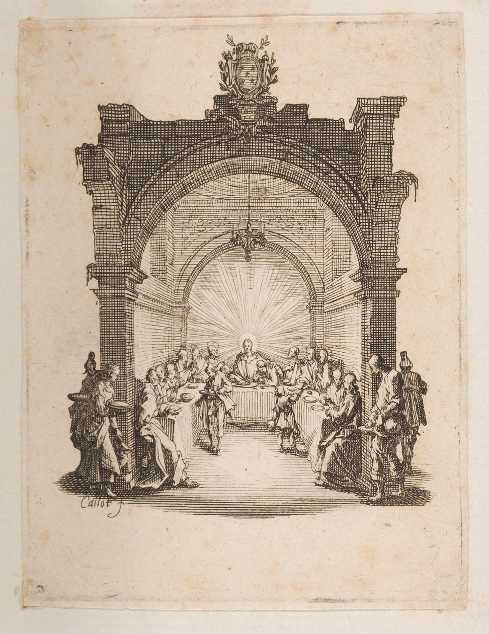 Das letzte Abendmahl, Nr. 2 von 11 aus La Petite Passion von Jacques Callot