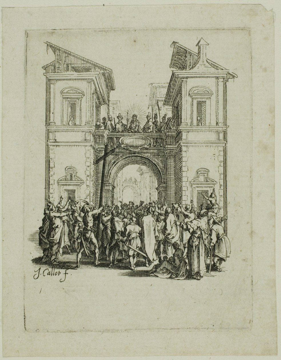 Die Präsentation an das Volk, aus Die Kleine Passion von Jacques Callot