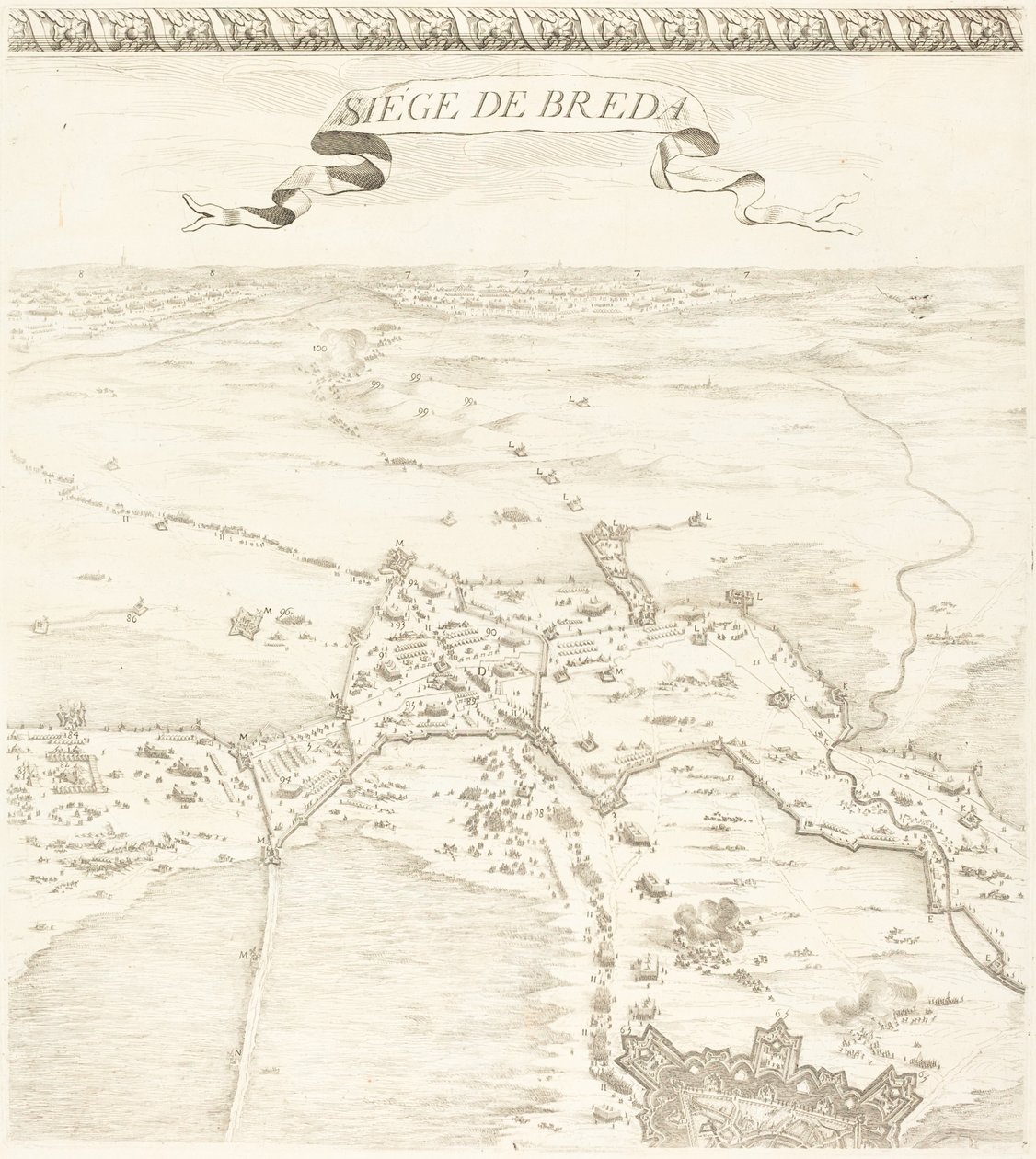 Die Belagerung von Breda [Tafel 2 von 6] von Jacques Callot