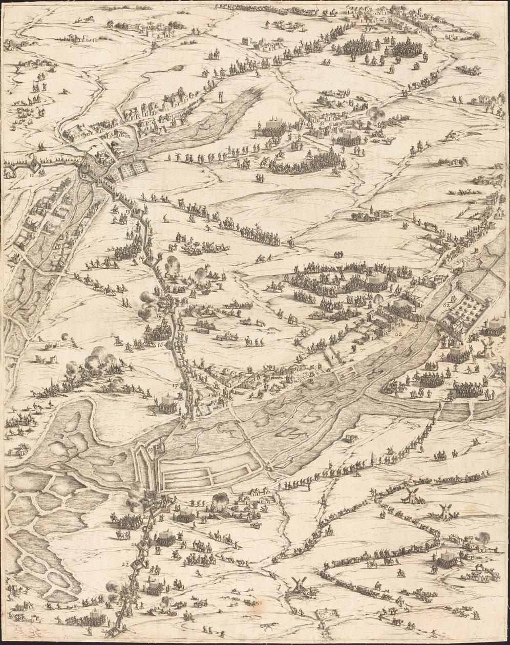 Die Belagerung von La Rochelle [Tafel 7 von 16; Set umfasst 1952.8.97-112] von Jacques Callot