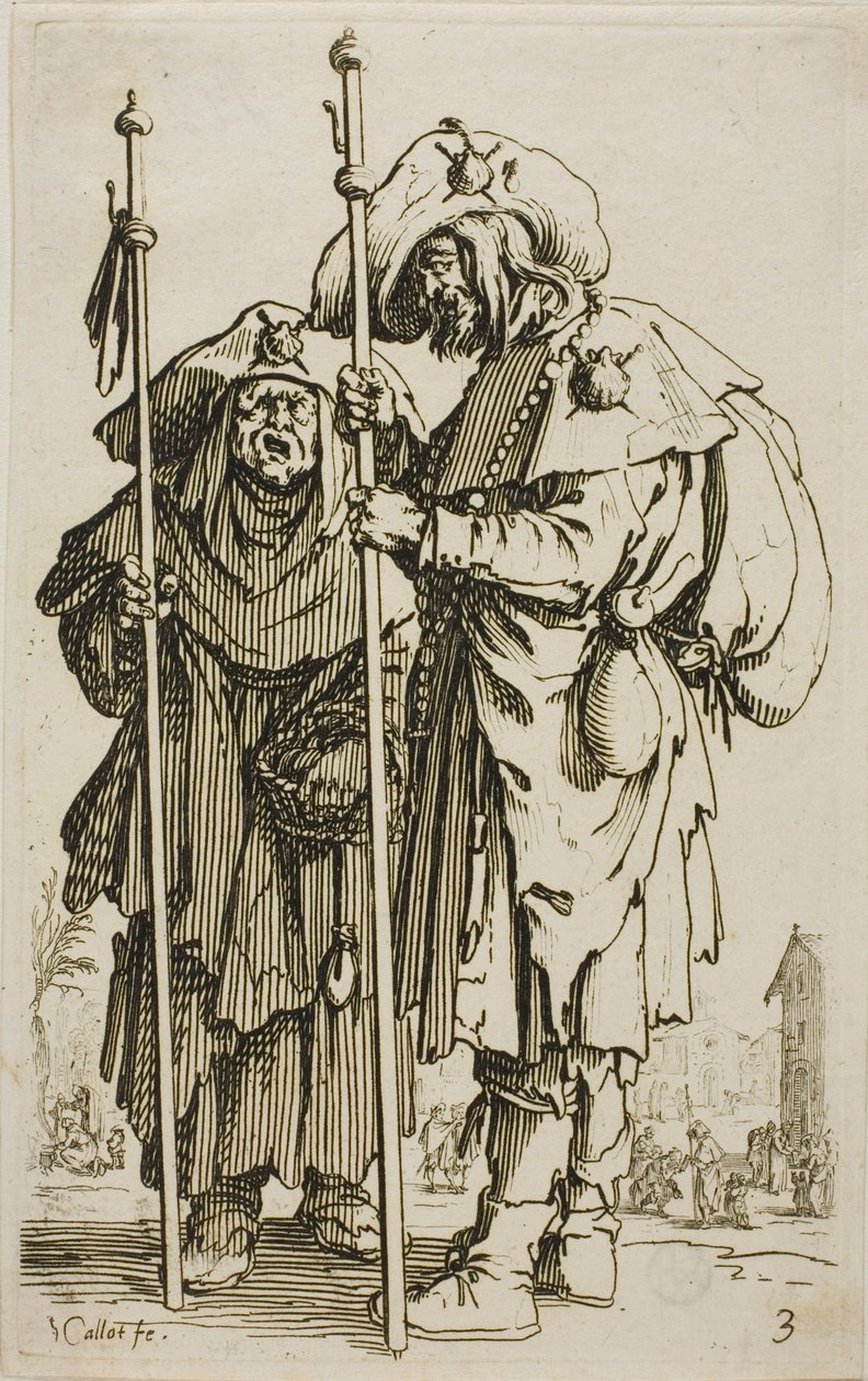 Die zwei Pilger, Platte drei aus Die Bettler von Jacques Callot