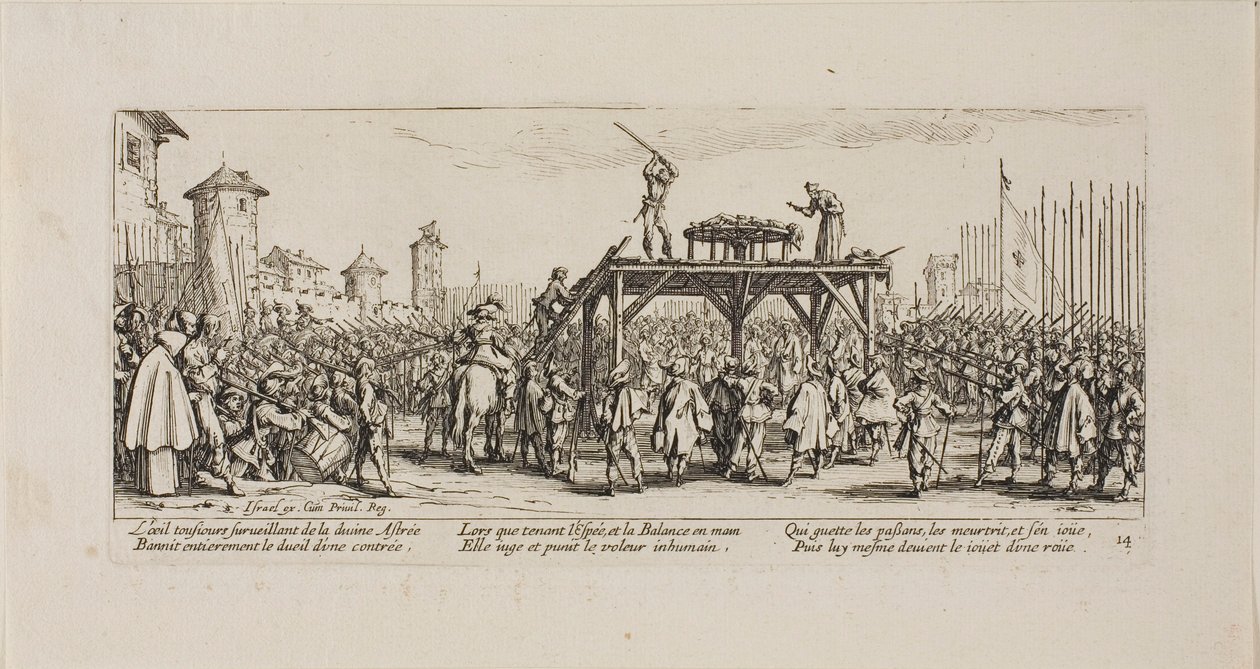 Das Rad, Tafel vierzehn aus Die Elenden des Krieges von Jacques Callot