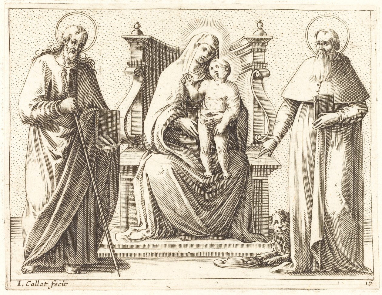 Jungfrau und Kind mit den Heiligen Jakobus und Hieronymus von Jacques Callot